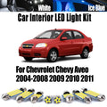 11-Piece LED Interior Light Kit for Chevrolet Chevy Aveo 2004-2008 - Canbus Dome Map Door Trunk Bulbs | AUTOKITSHOP