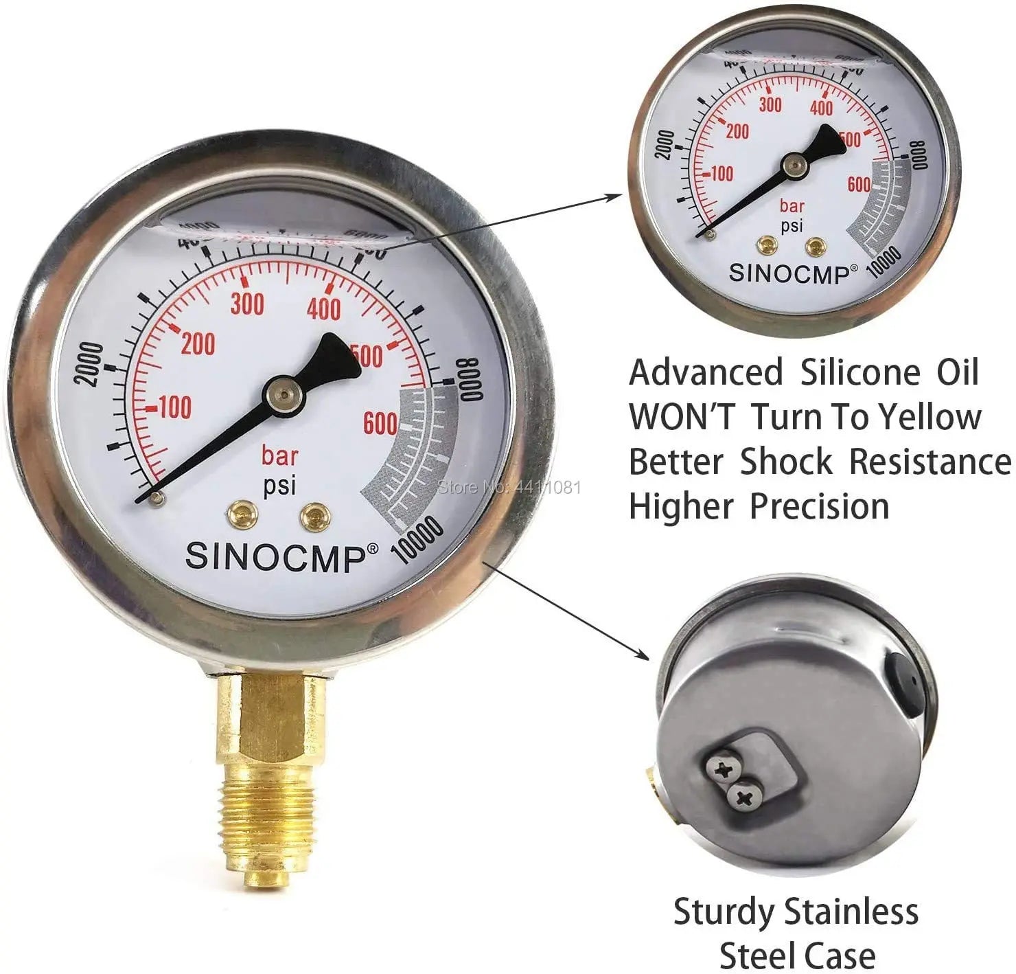 1set Hydraulic Test Gauge Kit for Excavators Pressure Gauges Kit Upgraded Version 25Mpa/40