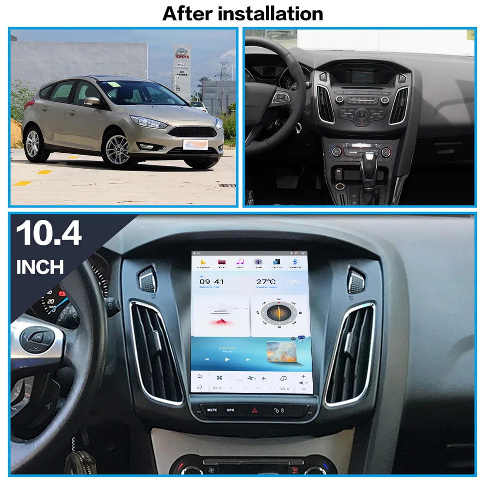 Vertical Screen Android 13 For Ford Focus 2012-2019 Tesla Style Car GPS Navigation Head Un