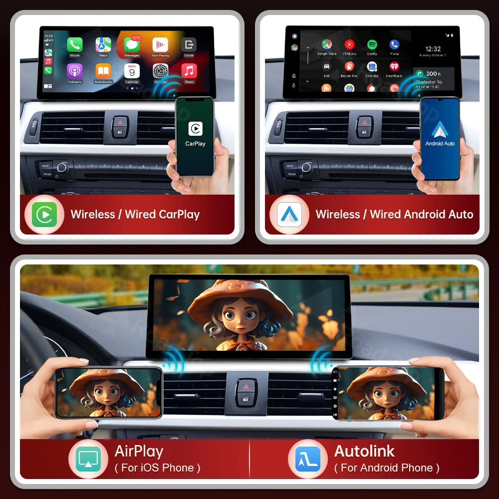RoadTop 12.3 Wireless CarPlay Linux System Multimedia Display For BMW Series 3 4 F30 F31 F | AUTOKITSHOP