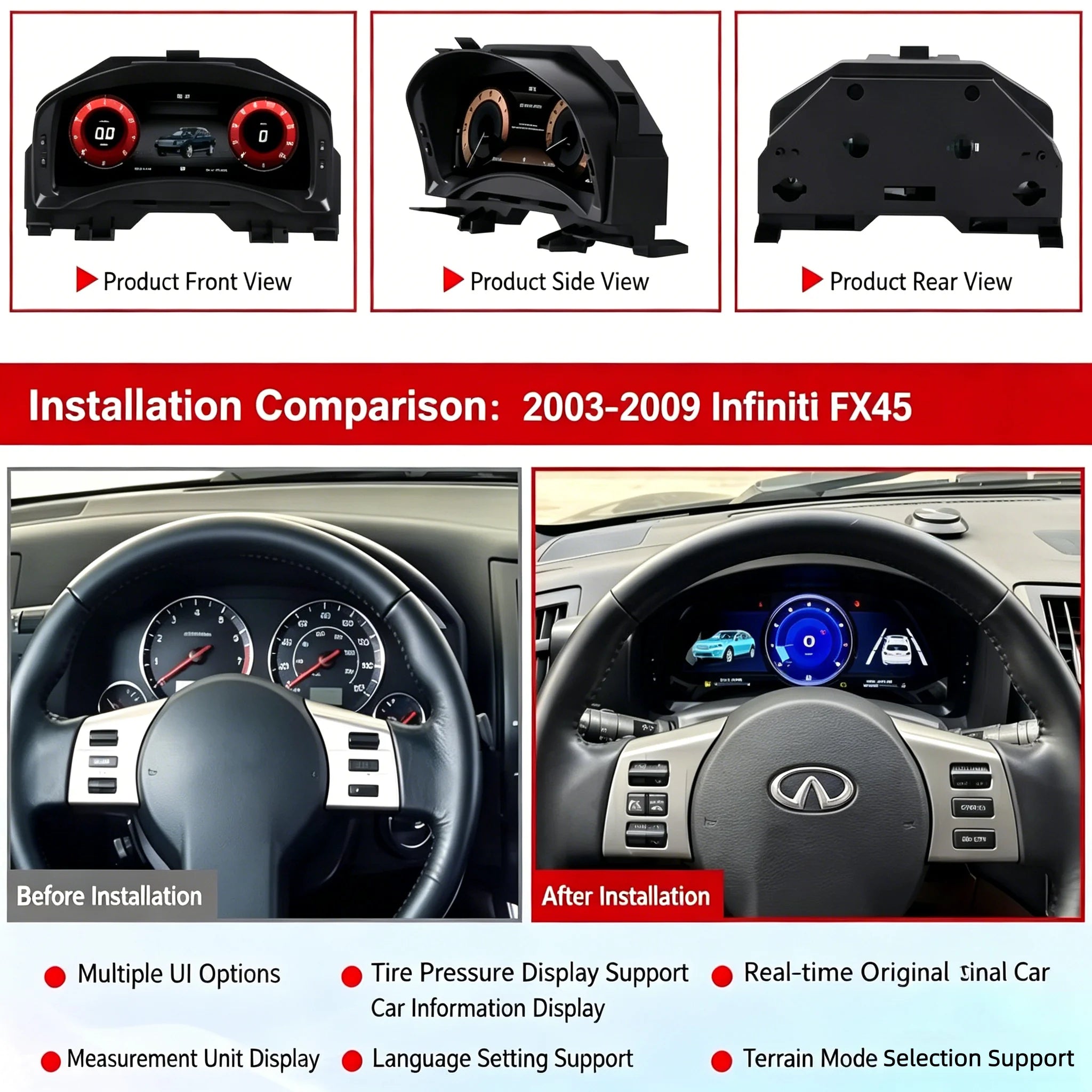 LED Interior Light Kit for Infiniti FX37 FX35 FX50 2003-2009 - Canbus Error-Free Interior Bulbs