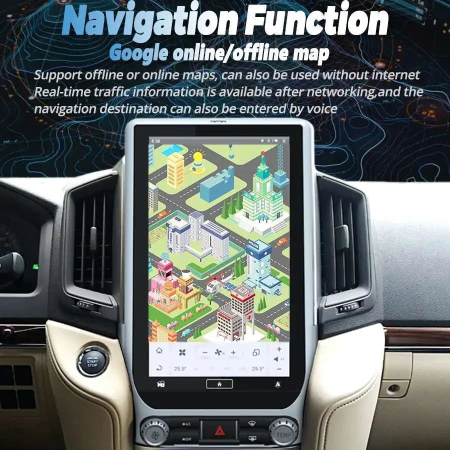 13.6inch Android Screen Car Radio For Toyota Land Cruiser 200 LC300 2016-2020 GPS Carplay  | AUTOKITSHOP