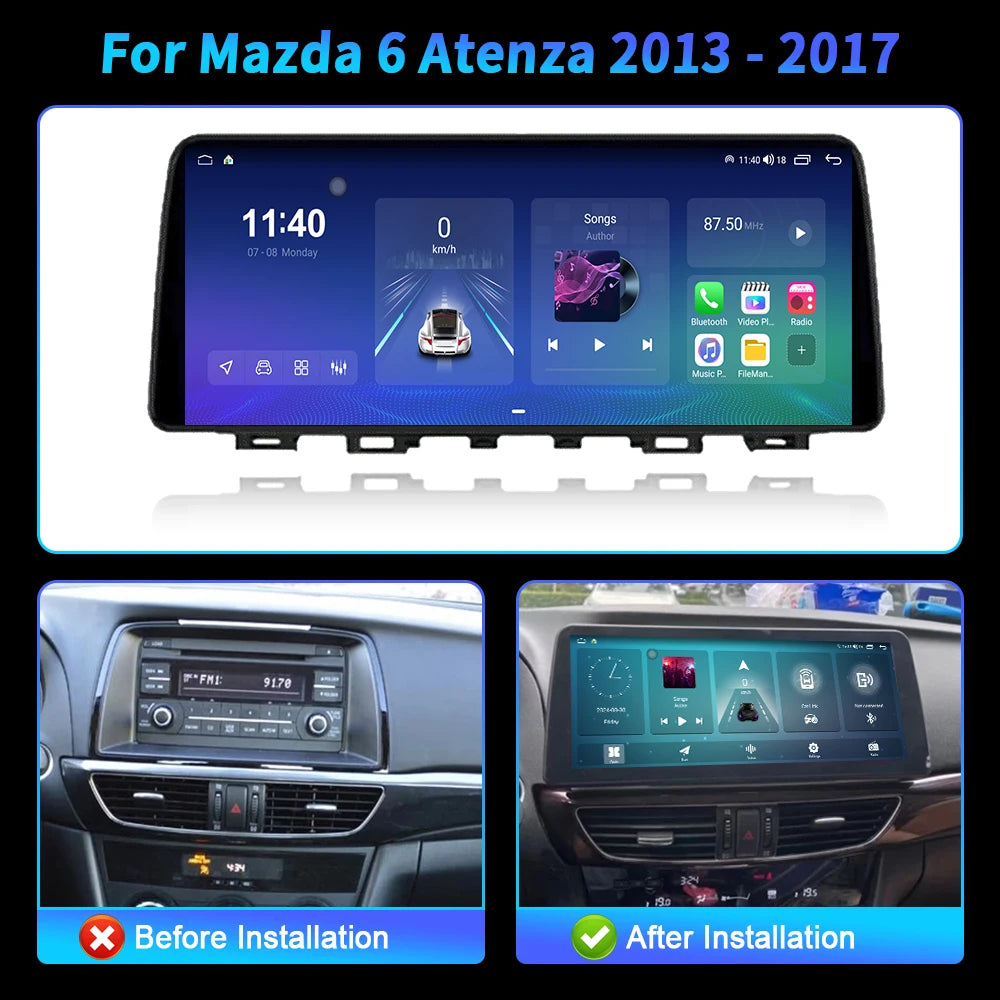 12.3 inch Android 14 4G GPS CarPlay Car Radio Navigation Stereo Touch Multimedia Head Unit