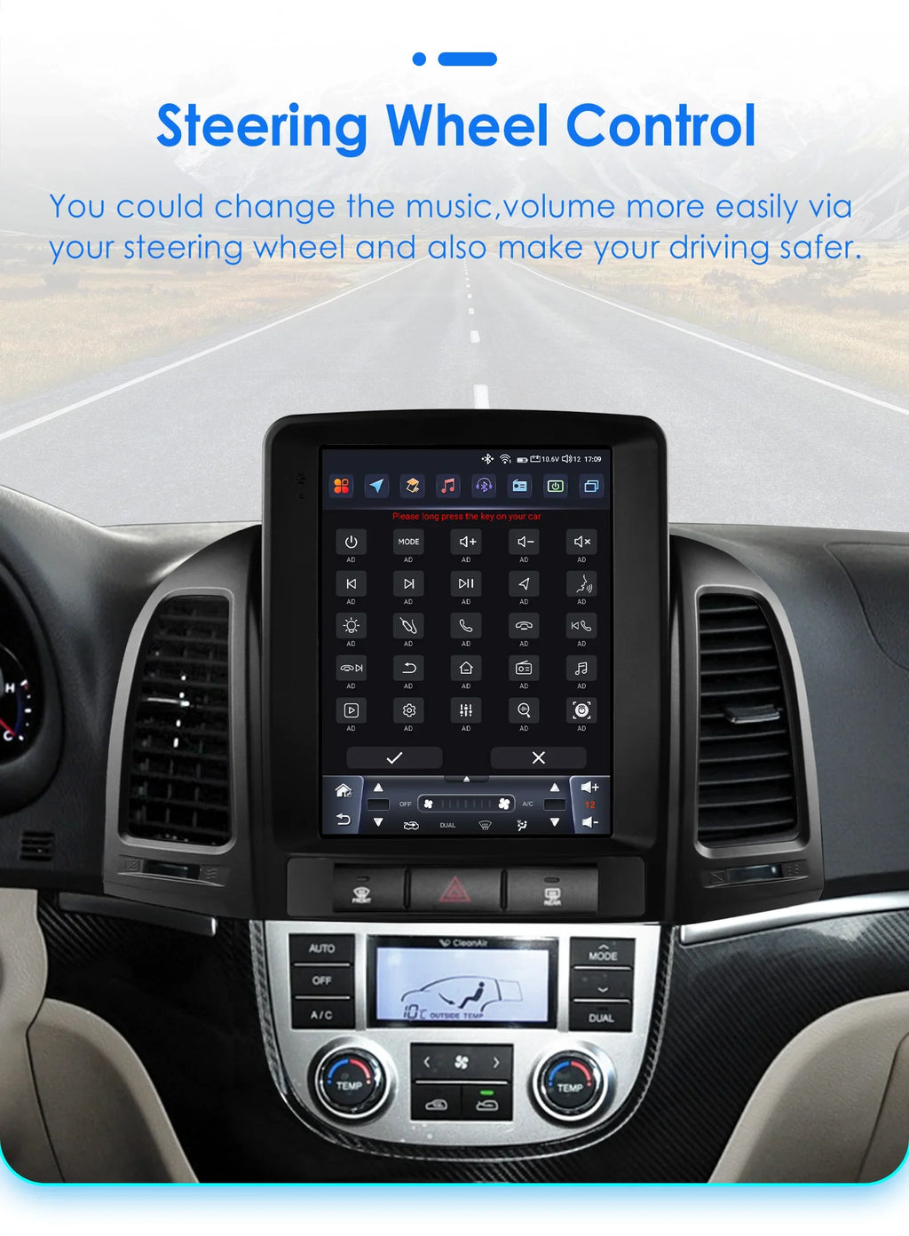 9.7"Android 13 Autoradio DSP Carplay for Hyundai Santa Fe 2 2006-2012 multimedia player Ca