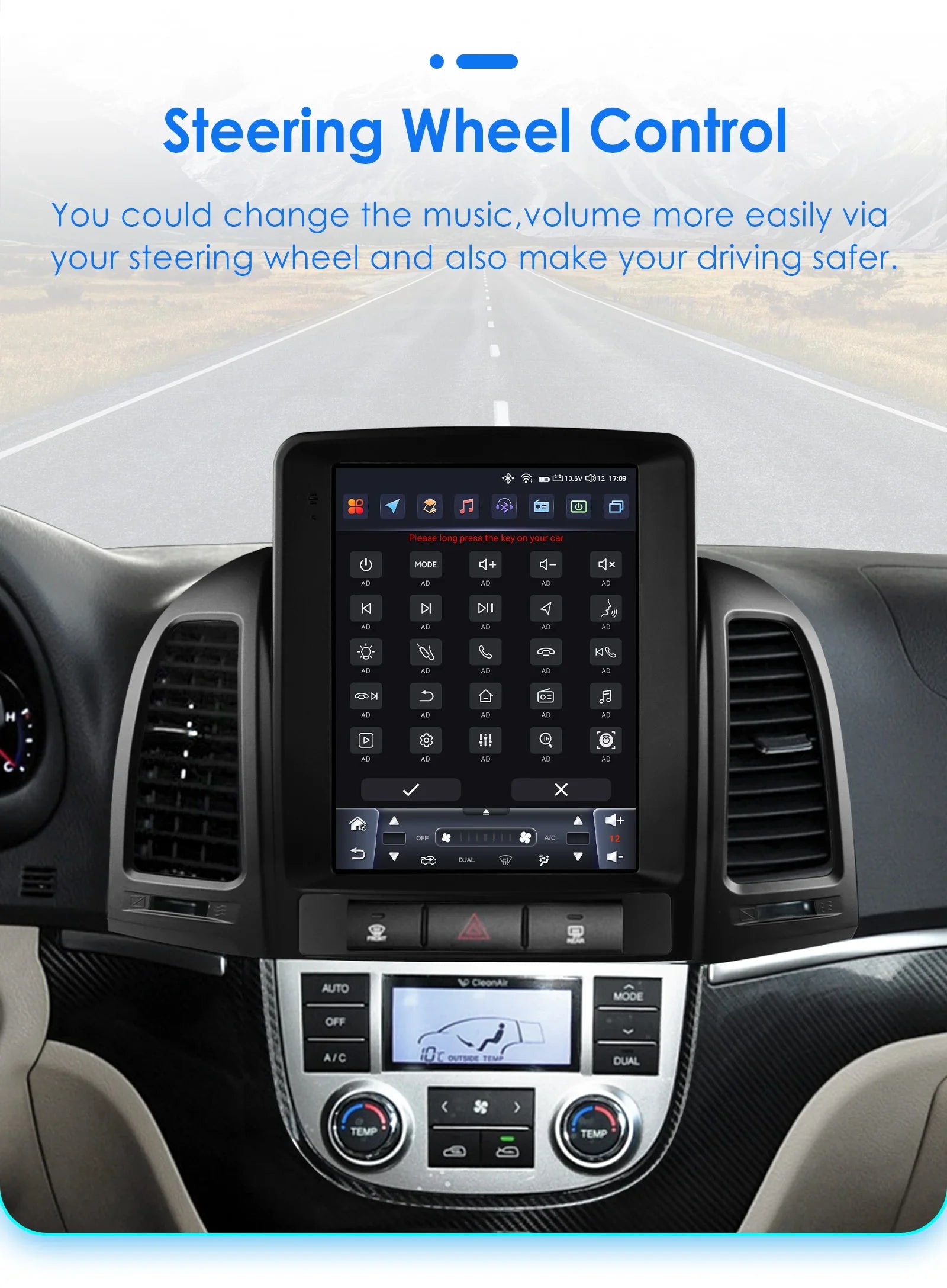 9.7"Android 13 Autoradio DSP Carplay for Hyundai Santa Fe 2 2006-2012 multimedia player Ca