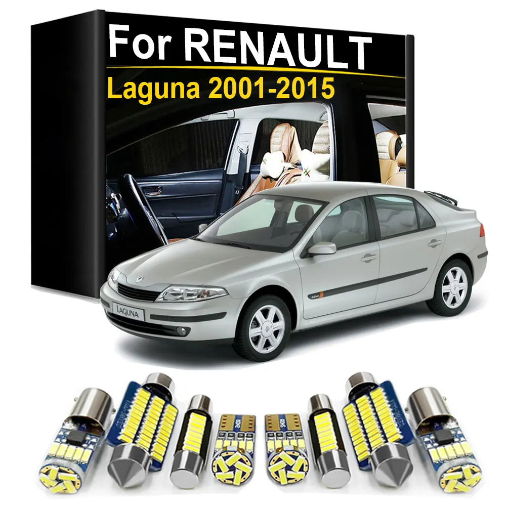 LED Interior Light Kit for Renault Laguna MK2 MK3 Coupe 2001- 2004 - Canbus Dome Map Door Trunk Bulbs | AUTOKITSHOP