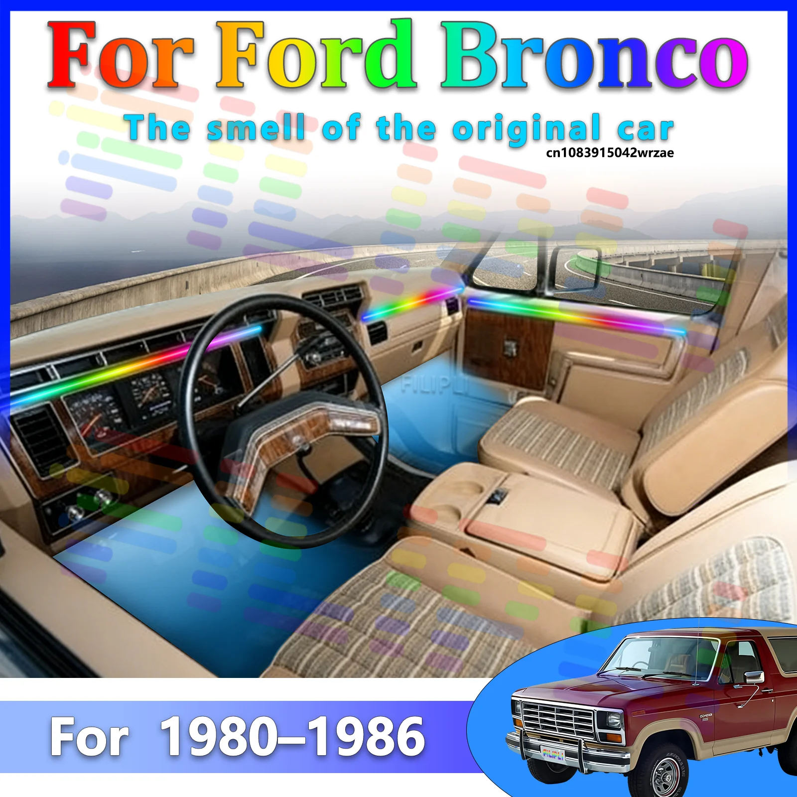 64 RGB - Neon Strip - for Ford 1980-1986 - App Control - Car Interior Lighting | AUTOKITSHOP