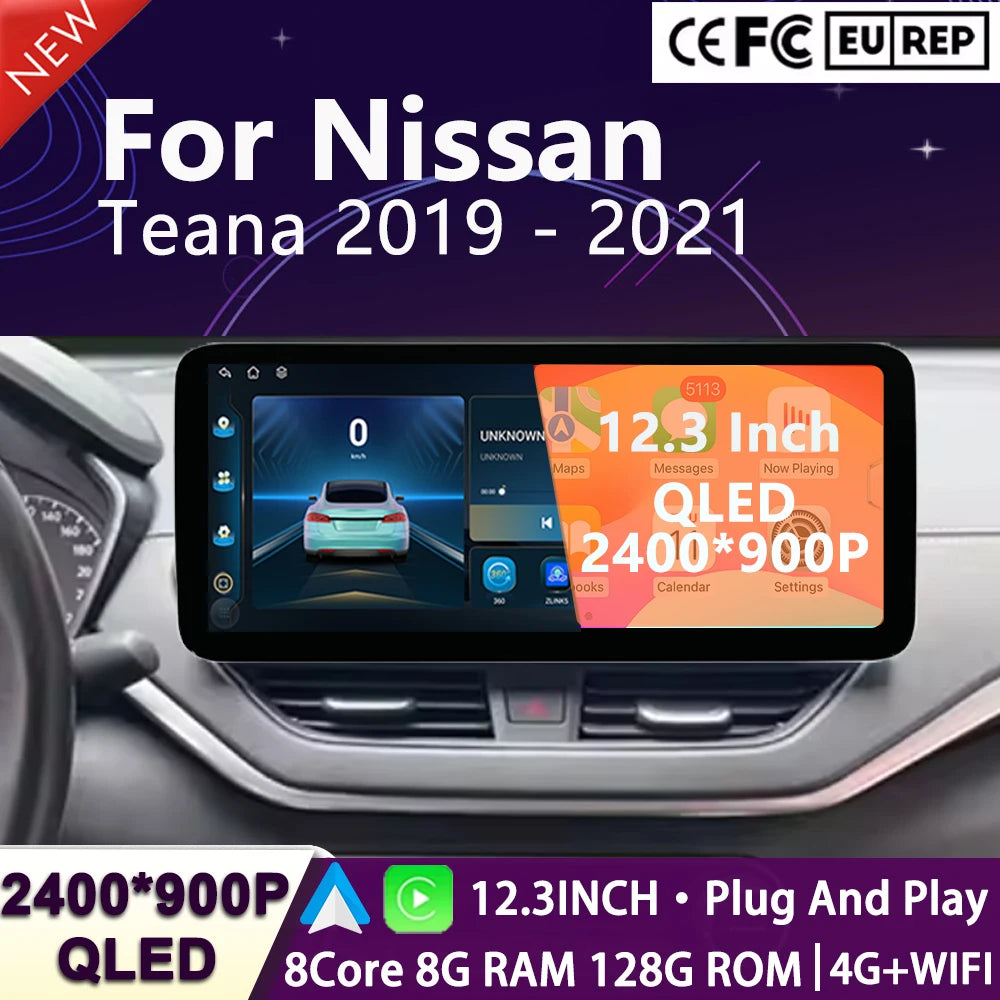 12.3 inch Screen For Nissan Teana 2019 2020 2021 Car Radio Multimedia Video Player Navigat | AUTOKITSHOP