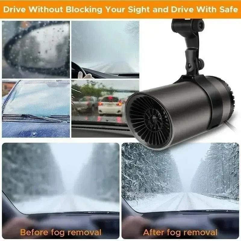 Electric Defogger Heater 12V 2in1 Car Heater Fan Dryer Windshield Defroster Anti Fog Fan for Car - Automotive LED Light