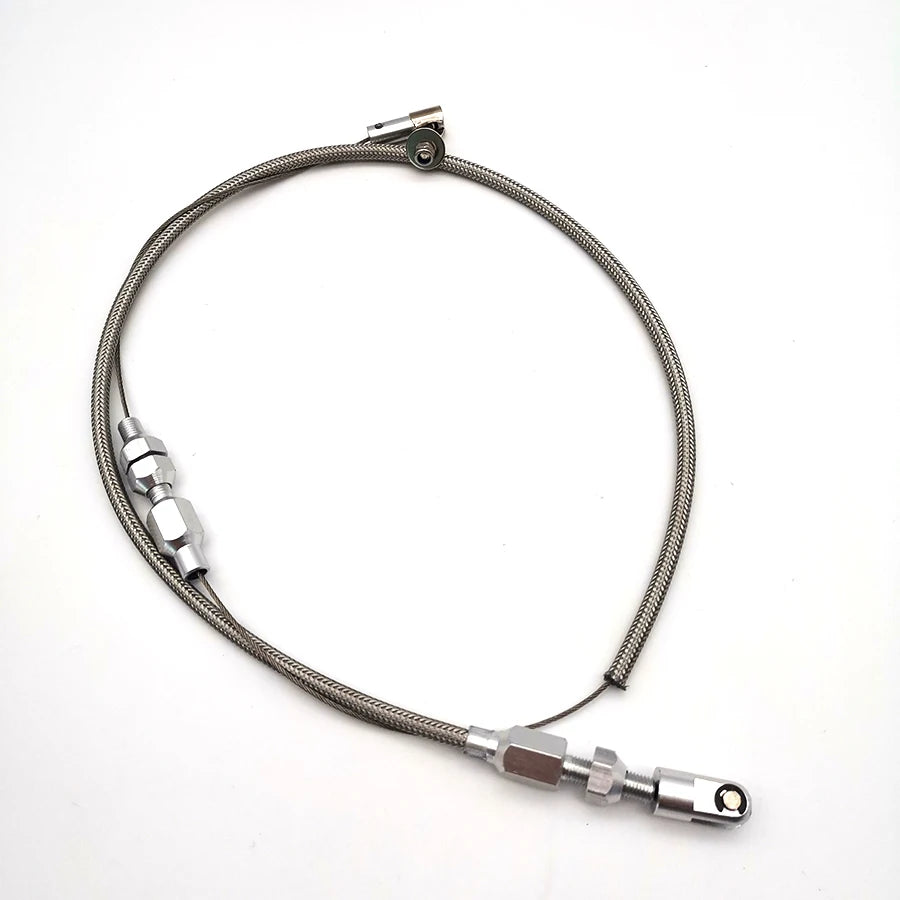 24" Throttle Pedal Cable Stainless Steel Braided Aluminum Ends for Ford Chevy