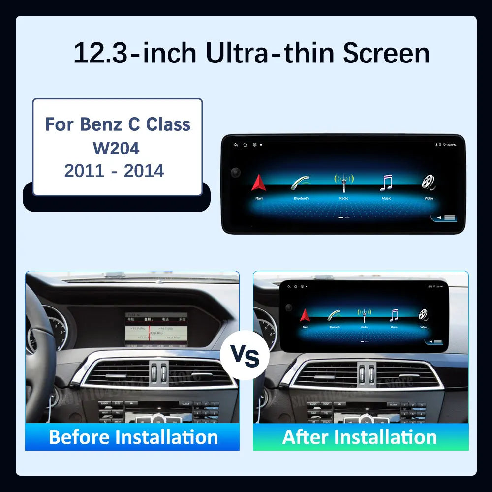 Bluetooth WiFi for Mercedes Benz C Class W204 2011 - 2014 Android 16 DSP Stereo Car Radio