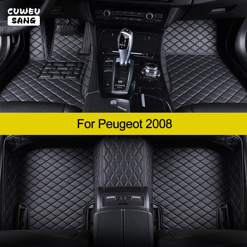 CUWEUSANG Custom Car Floor Mats For Peugeot 2008 2013-2023 Auto Carpets Foot Coche Accesso | AUTOKITSHOP
