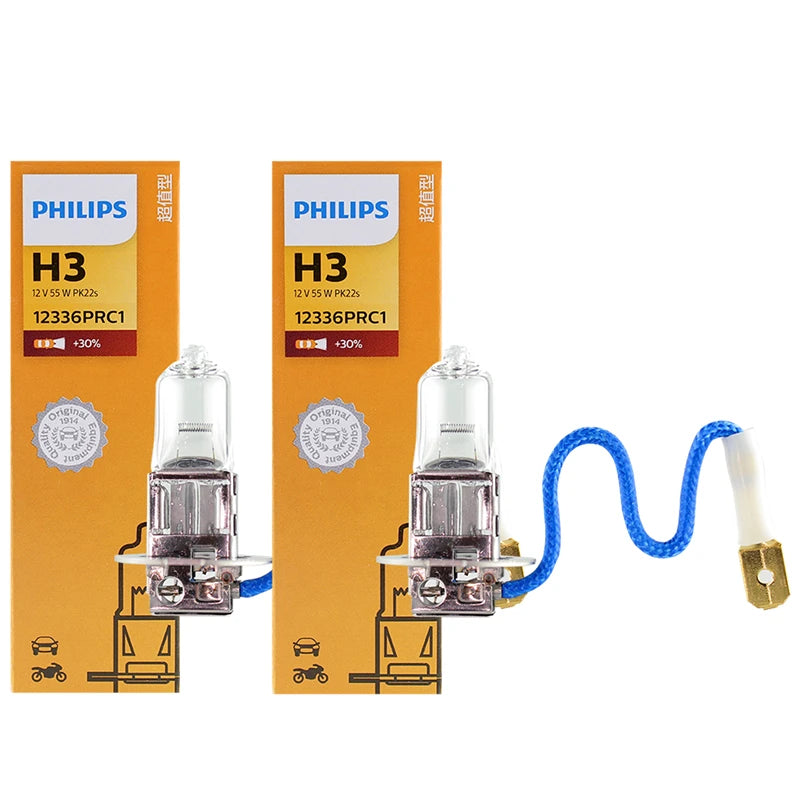 Philips Vision H3 12V 55W PK22s 12336PRC1 +30% More Bright Original Light Car Fog Lamp OEM