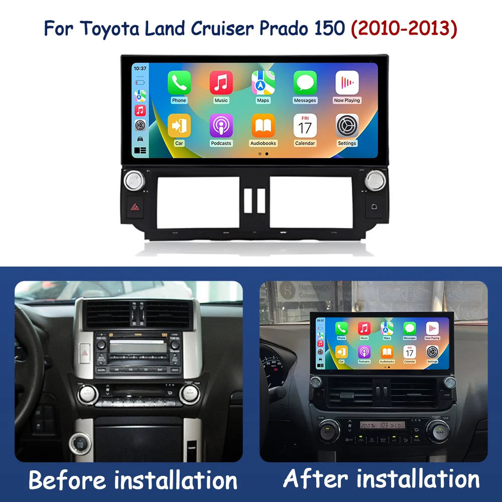 Carplay Android Auto for Toyota Land Cruiser Prado 150 2010 - 2013 Multimedia Radio Player