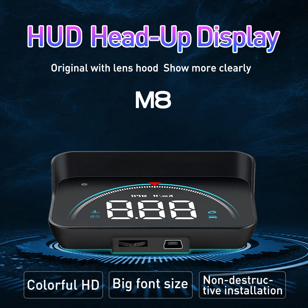 AD M8 OBD2 Head-Up Display Auto Electronics for HUD Projector Display Digital Ca for OBD2 M8 - Automotive LED Light