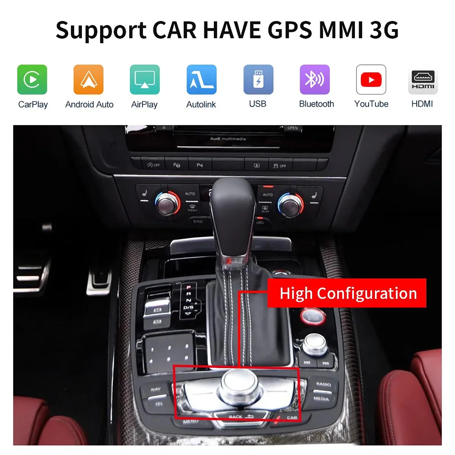 Wired/Wireless iOS Android Auto Carplay Nav Camera Interface For Audi A6 A7 2012-2018 With