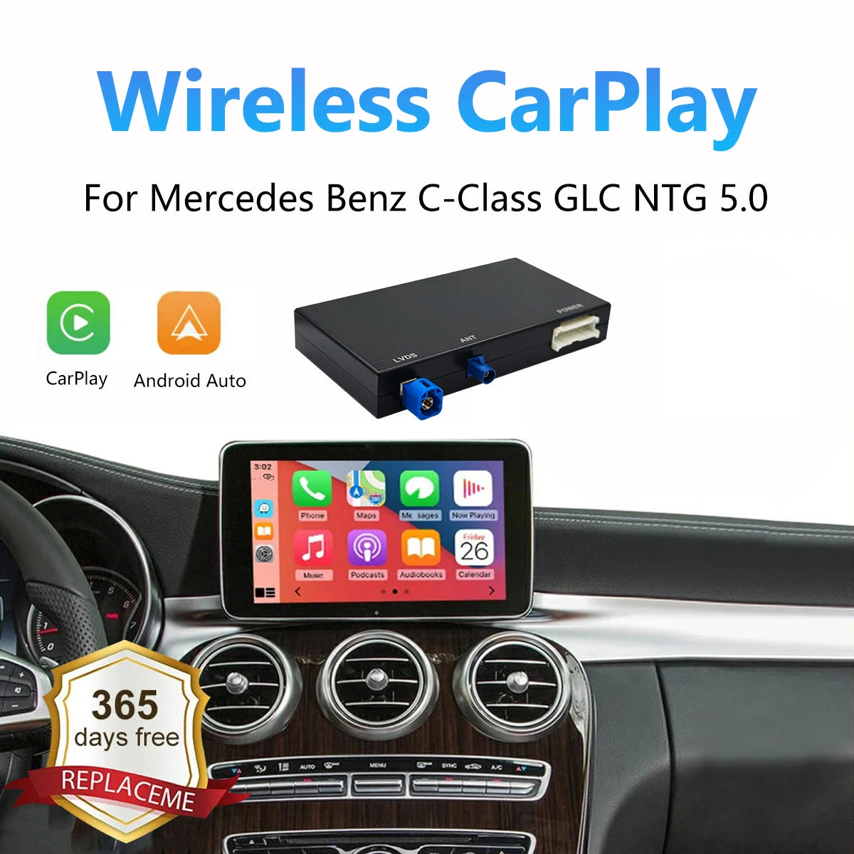 WRWD Wireless CarPlay For Mercedes Benz A CLA GLA W176 C-Class W205 GLC 2015-2018 with And