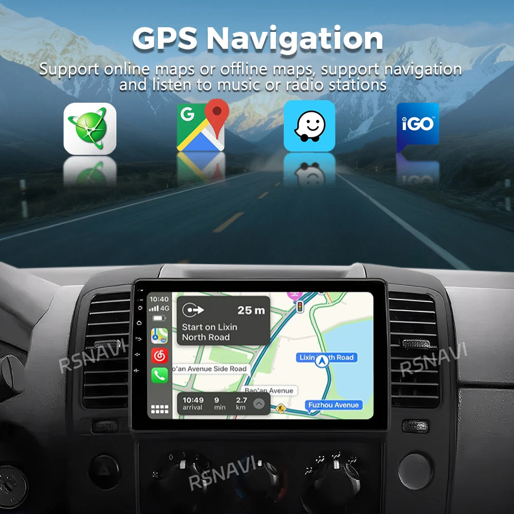 Android 16 Carplay Auto WIFI+4G Car Radio For Nissan Navara D40 2004-2010 Multimedia Video