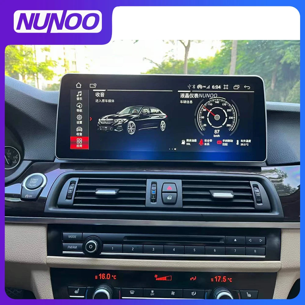 Android 14 Wireless CarPlay Auto Radio For BMW 5 Series F10 F11 F07 F18 CIC NBT 2010-2017