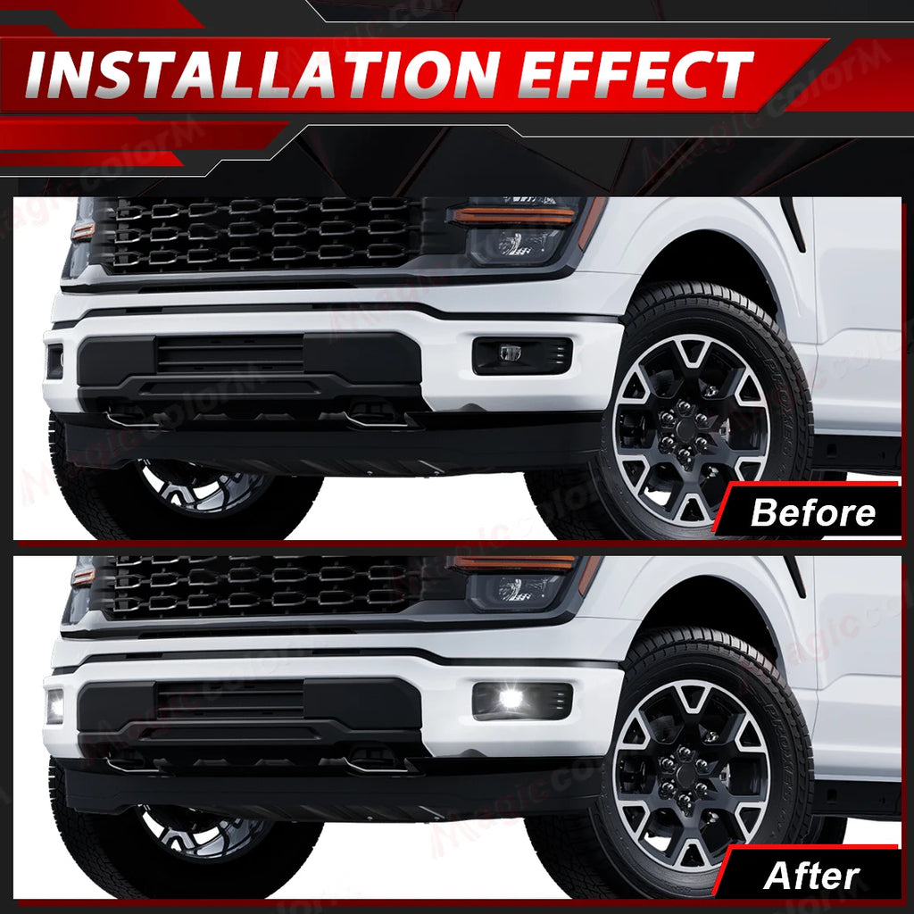 For Ford F-150 2024 2025 STX XL XLT LED DRL Fog Lamps Car Front Bumper Headlights DRL Dayt | AUTOKITSHOP