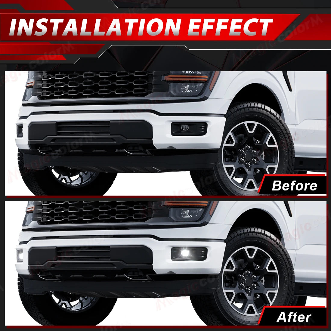 For Ford F-150 2024 2025 STX XL XLT LED DRL Fog Lamps Car Front Bumper Headlights DRL Dayt | AUTOKITSHOP