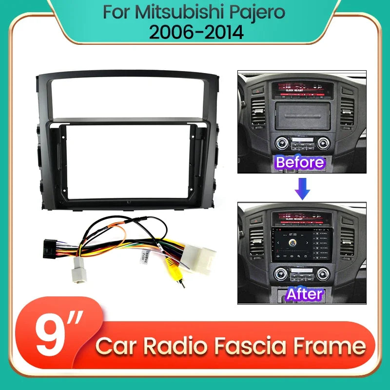Car Radio Frame Cable Dash Mount Kit for Mitsubishi Pajero 2006-2014 Android 2 Din Stereo  | AUTOKITSHOP
