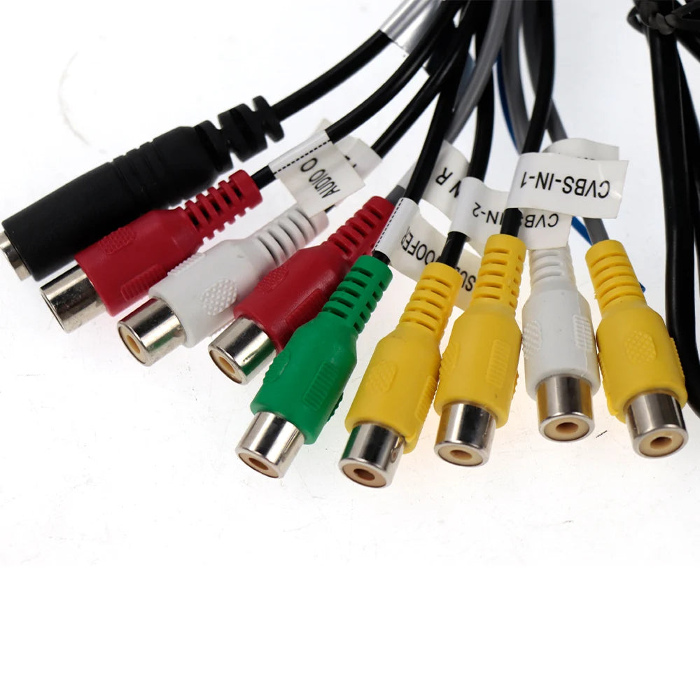 20 Pins Harness Cable With 4G SIM Slot Micrphone Input 4 Way RCA L/I Car Android Media Pla