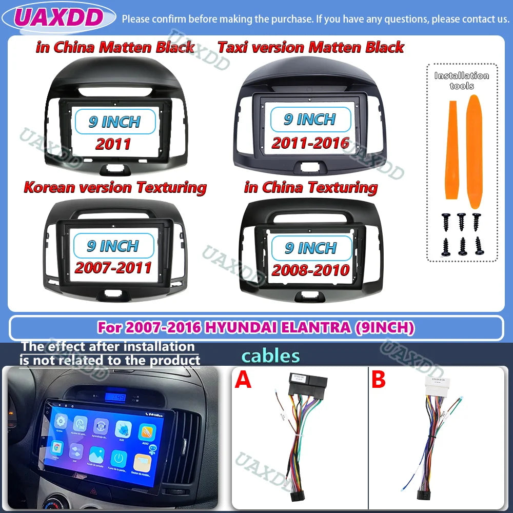 Autoradio For HYUNDAI ELANTRA 2007-2016 9inch Android MP5 lecteur GPS unite principale 2Di