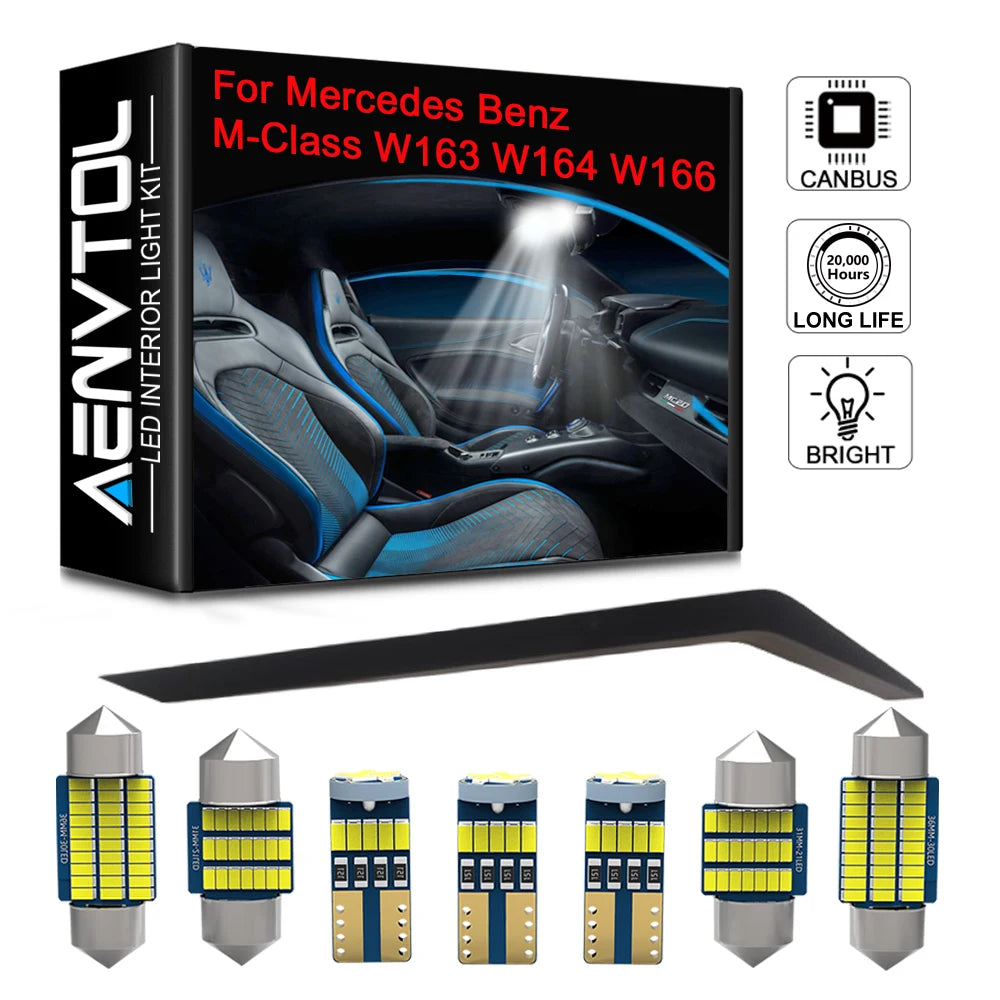 Car Interior LED Lights Canbus for Mercedes Benz MB M ML Class W163 W164 W166 ML350 ML300