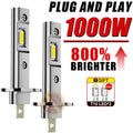 H1 LED Headlight 2PCS H1 Led Light Canbus No Error Fanless 6500K White CSP CHIPS High Low