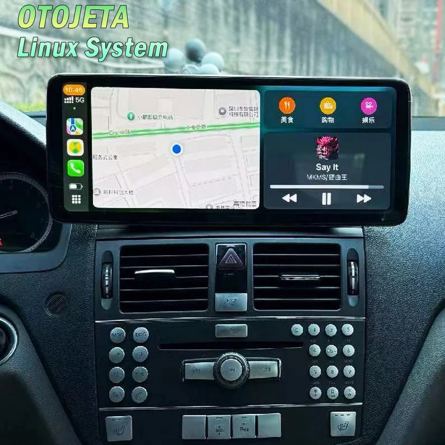 12.8inch Car Multimedia Video Player Carplay For Mercedes Benz C Class W204 S204 2008-2013
