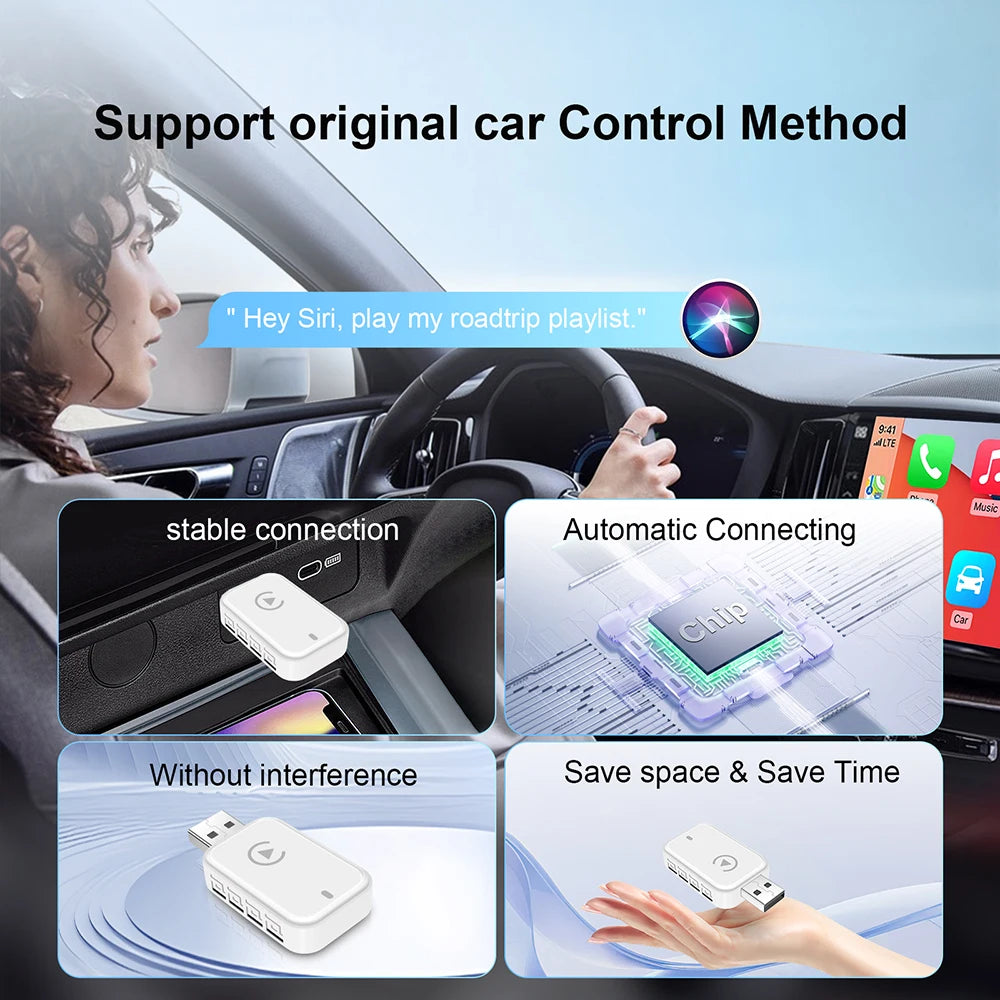 Mini Box 2in1 Wireless Carplay Android Auto Box Wired to Wireless Dongle Automatic Connect