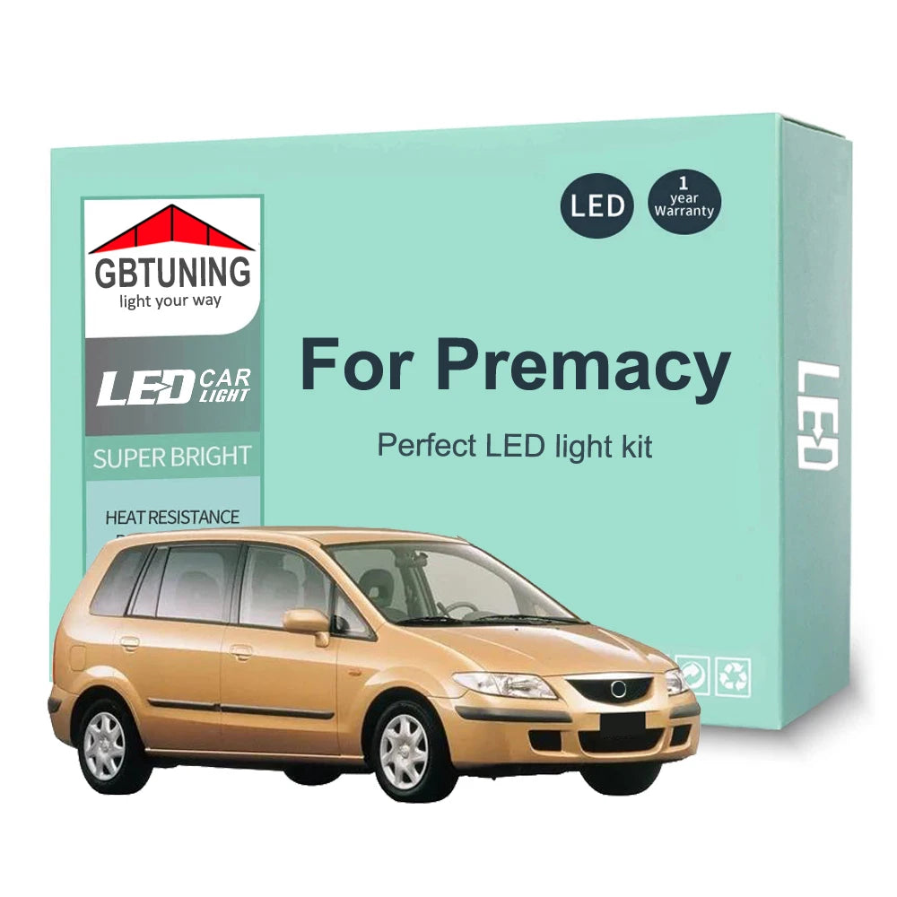 LED Interior Light Kit for Mazda Premacy 1999-2011 - Canbus Dome Map Door Trunk Bulbs | AUTOKITSHOP