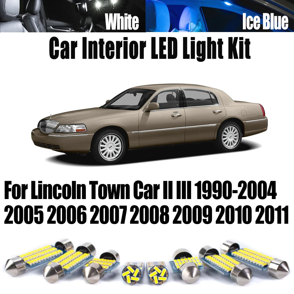 LED Interior Light Kit for Lincoln Town Car II III 1990-2006 - Canbus Dome Map Door Trunk Bulbs | AUTOKITSHOP