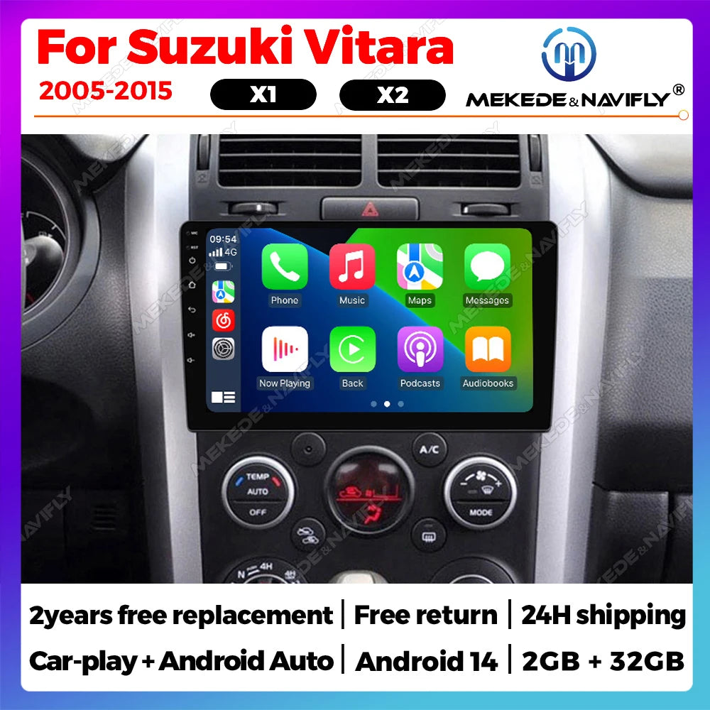 Car radio Android 14 For Suzuki Grand Vitara 3 2005-2010 2011-2015 Autoradio Multimedia Pl