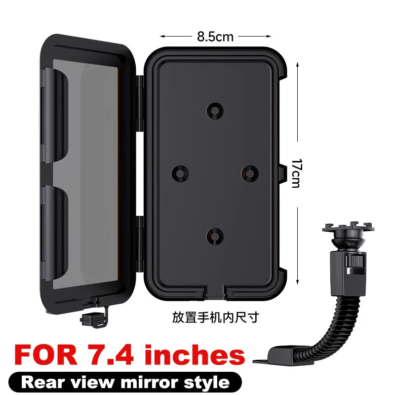 Motorcycle Phone Holder Support Moto Bicycle Waterproof Case Handlebar Stand Case Mount Waterpro - Automotive LED Light
