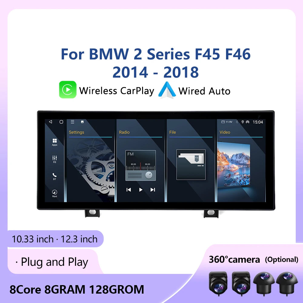 Car radio For BMW 2 Series F45 F46 2014 - 2018 EVO/NBT System Wireless CarPlay Android Aut