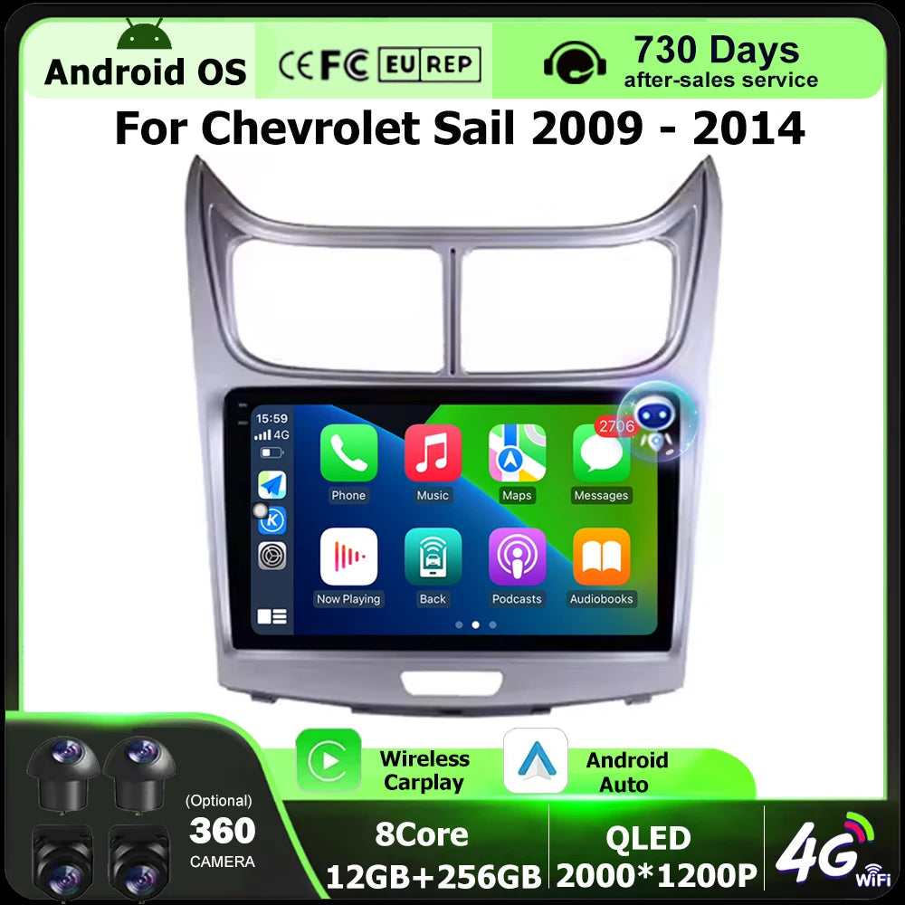 Android 16 Auto For Chevrolet Sail 2009 - 2014 Car Radio Multimedia Video Player GPS Navig