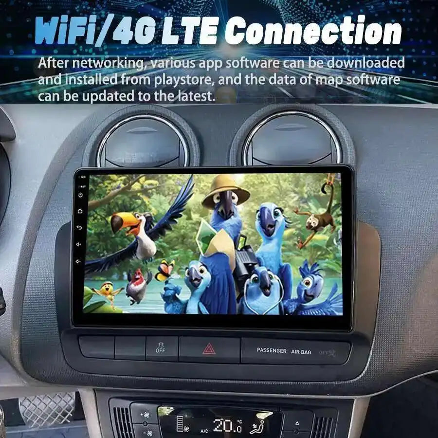 9inch Android 14 AI Voice Car Radio GPS For Seat Ibiza 2016 Multimedia Video Player Wirele