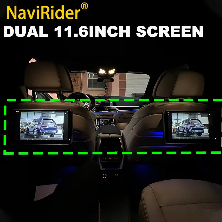 M 11.6" Android Car Headrest Monitor For BMW X5 X6 X7 XB7 i5 i7 5 7 Series Rear Seat Enter | AUTOKITSHOP