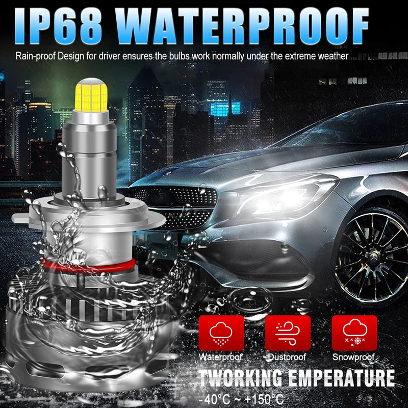 360 H7 LED Canbus D2S H11 9005 HB3 9006 HB4 9012 HIR2 H8 H9 Turbo Car Headlight Auto Fog L