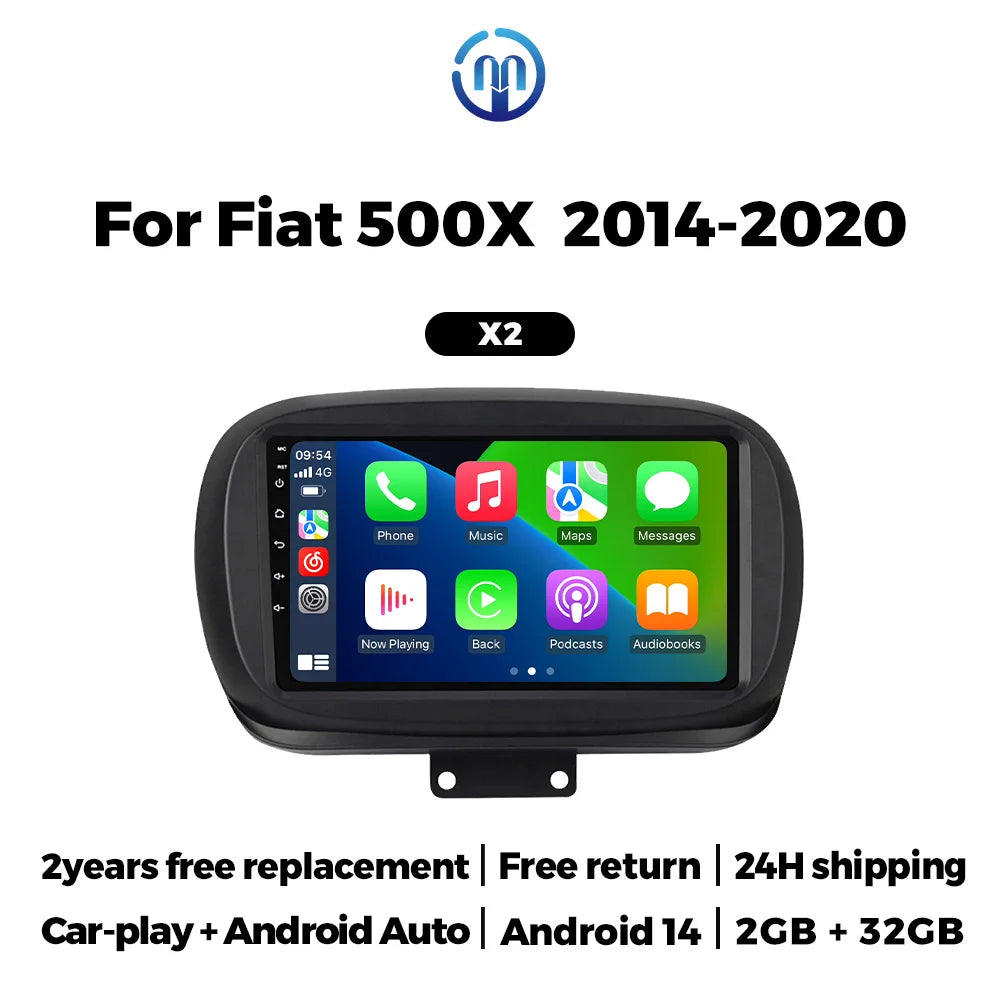 Android Auto Car Radio Stereo for Fiat 500X 2014-2020 Wireless Carplay Intelligent Multime | AUTOKITSHOP