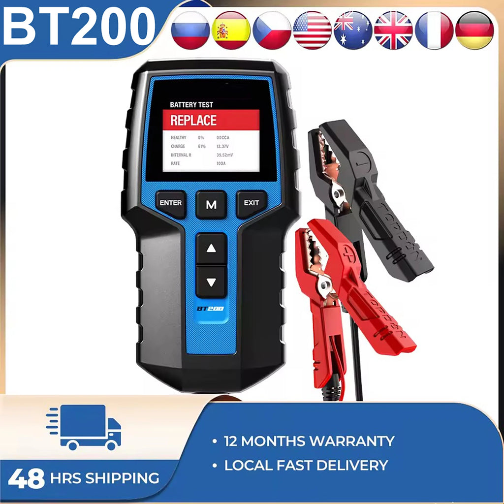 UDSTek Automotive Diagnostic BT200/BT100 Battery Tester 24V/12V Charging Cranking Test Too