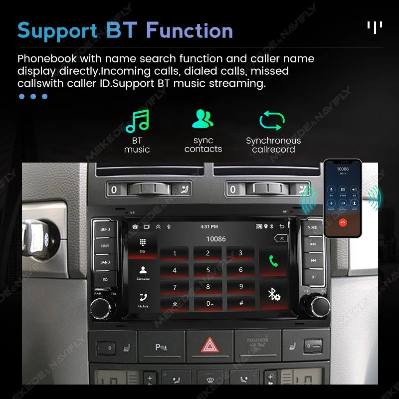 For VW Touareg Transporter T5 2004-2011 7INCH Android 15 Car Radio Multimedia Video Player