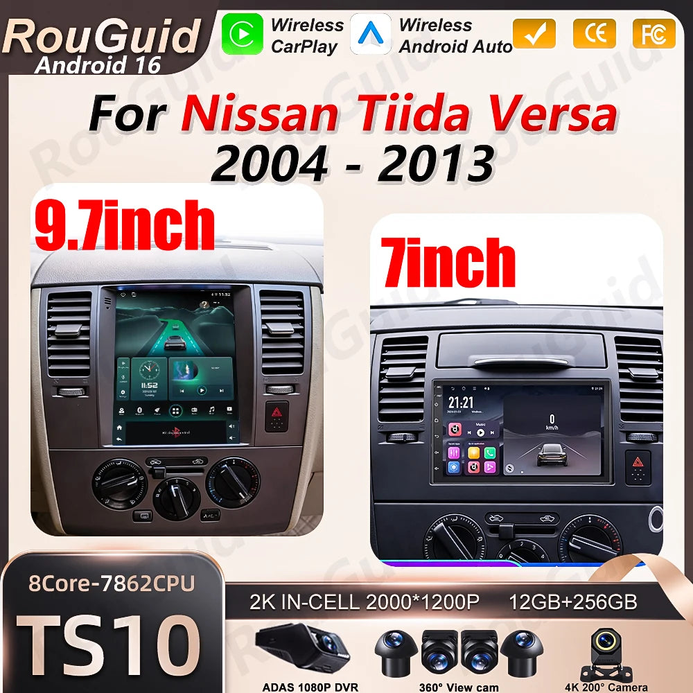 Android 16 Car Radio For Nissan Tiida Versa 2004 2005 2006 2007 2008 -2013 GPS Video Navig | AUTOKITSHOP