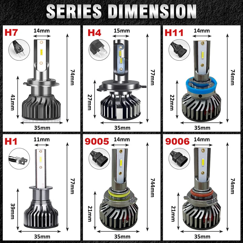 H4 H7 H11 LED CANbus 3570 CSP CHIPS H1 H8 H11 9005 9006 HB3 HB4 Led Headlight High Power T