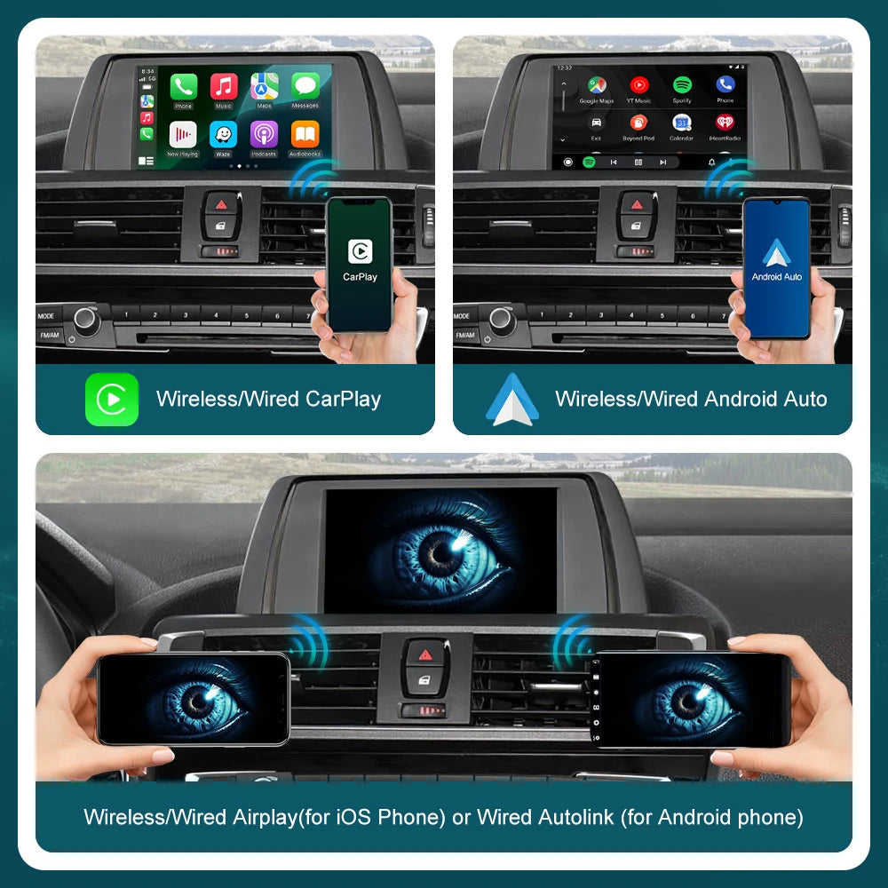 RoadTop Wireless CarPlay For BMW Series 1 2 F20 F21 F22 F23 F45 2012-2020 with Android Aut