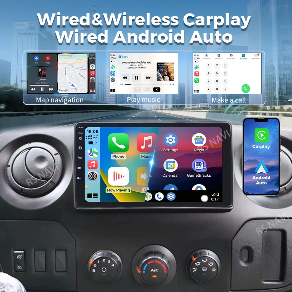 Android 16 For Renault Master Nissan NV400 Opel Movano 2010 - 2021 Stereo Car Radio Multim