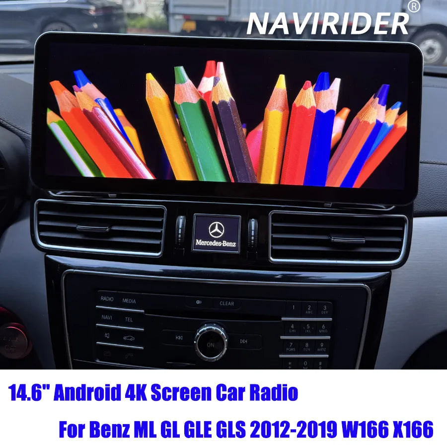 14.6" Android 4K Screen Car Radio For Benz ML GL GLE GLS 2012-2019 W166 X166 Stereo Carpla | AUTOKITSHOP