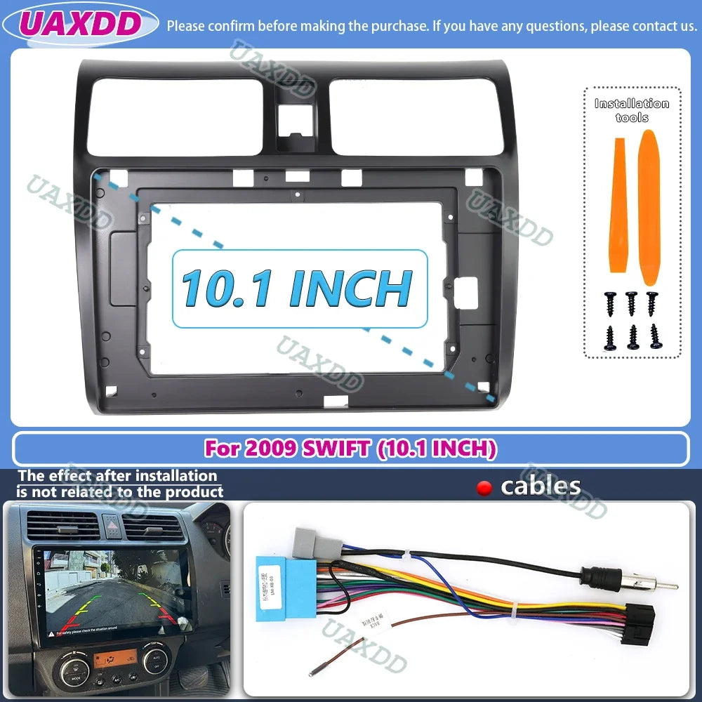For 2009 Suzuki swift 9 inch 2 Din Car stereo radio Android frame panel fascia cable video